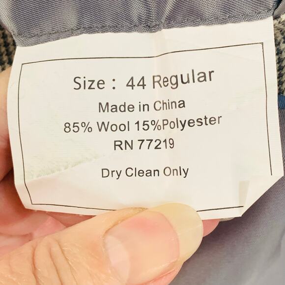 Joseph & Fiess Gold Sz 44R Men's Classic Fit Glen Plaid Blazer Jacket Gray - Picture 10 of 10